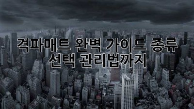 격파매트 완벽 가이드: 종류, 선택, 관리법까지!