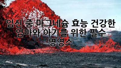 임신 중 마그네슘 효능: 건강한 엄마와 아기를 위한 필수 영영소
