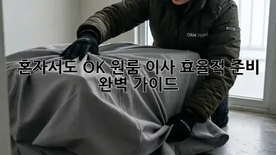 혼자서도 OK! 원룸 이사 효율적 준비 완벽 가이드